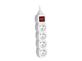 TRACER Przedłużacz PowerCord 3.0m 4 gniazda wyłącznik biały