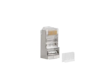 LANBERG WTYK SIECIOWY RJ45 (8P8C) KAT.6 FTP (100SZT) Z PROWADNICĄ DO LINKI I DRUTU