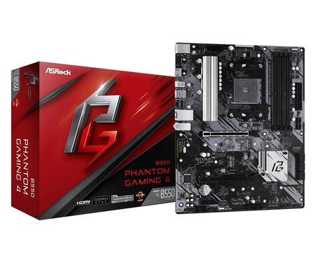 ASROCK B550 Phantom Gaming 4 ATX MB 3rd Gen AMD AM4 Socket DDR4 4733+ 1 x3.0 x16 x4.0 PCIe HDMI 7.1 CH HD 6 SATA3 DS STOCK(P)