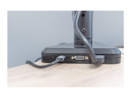 DIGITUS Monitor Gas Spring Mount with USB-C Dock 5 Port 30inch 9kg max black