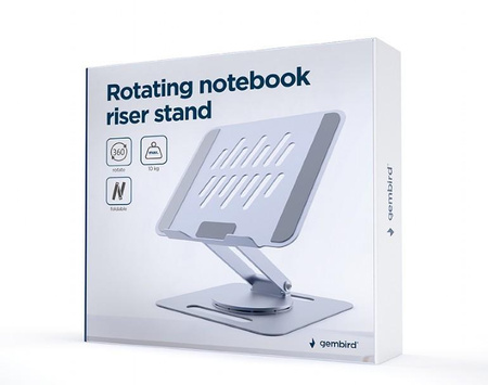 GEMBIRD Obrotowa podstawka pod notebooka srebrna