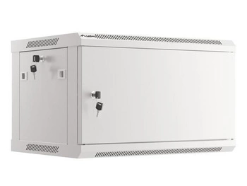 Szafa instalacyjna Rack wisząca 19" 6U 600x450 szara drzwi metalowe Lanberg (flat pack)