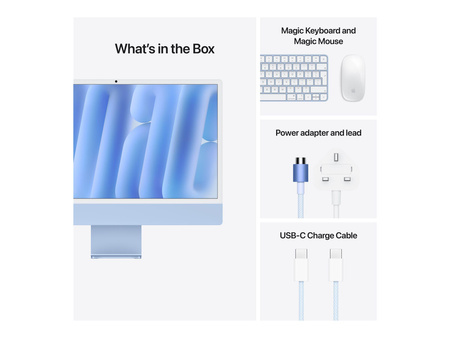 APPLE 24inch iMac with Retina 4.5K display: M4 chip with 8-core CPU and 8-core GPU 16GB 256GB SSD Blue