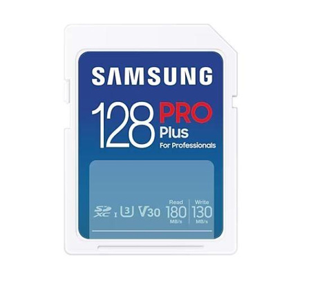 SAMSUNG PRO Plus 2023 SD Memory Card 128GB UHS-I U3 Full HD 4K UHD 180 MB/s Read 130 MB/s Write (P)
