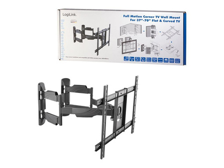 LOGILINK BP0047 LOGILINK - Uchwyt do TV płaskich i zakrzywionych 37-70,montaż narożny max.45 kg