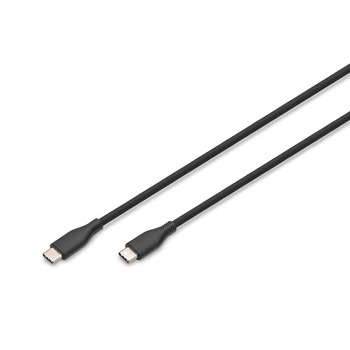 Kabel zasilający DIGITUS silikonowy USB-C - USB-C, USB 2.0 60W, 1m czarny - OTW OPAK