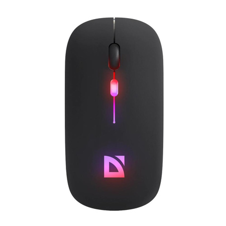 Mysz bezprzewodowa Defender TOUCH MM-997 optyczna 1600dpi 2.4 GHz + Bluetooth czarna RGB AKUMULATOR bezklikowa silent 