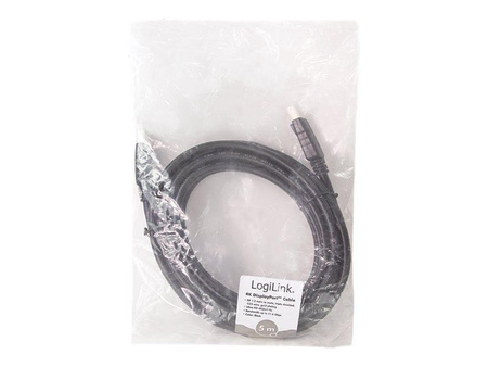 LOGILINK CD0103 Kabel DisplayPort DP/M do DP/M 4K/60 Hz CCS czarny 5m