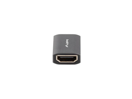 Adapter HDMI(F)-HDMI(F) 8K beczka srebrna aluminium