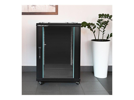 QOLTEC 54518 Szafa RACK 19cali / 15U / 600 x 600 x 855 / Stalowa obudowa