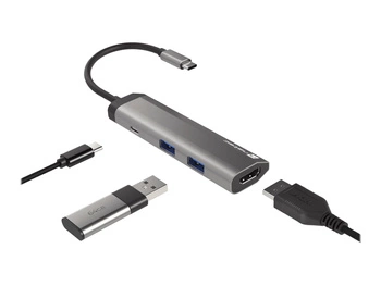 NATEC Multiport Fowler Slim USB-C -> Hub USB 3.0 x2 HDMI 4K USB-C PD