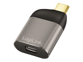 LOGILINK CUA0205 Adapter USB typu C USB-C/M na mDP/F 8K aluminium czarny/szary