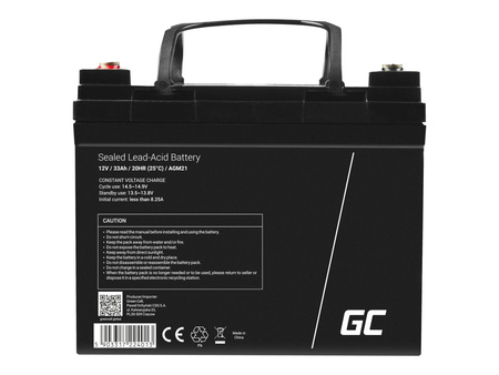 GREEN CELL Battery AGM 12V 33 Ah