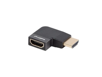 LANBERG adapter HDMI - HDMI M/F 8K kątowy prawo aluminium srebrny