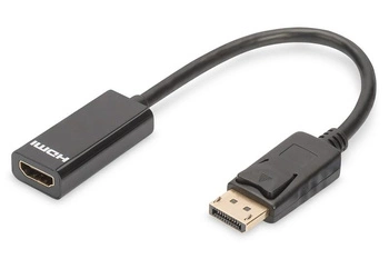 Kabel adapter Displayport z zatrzaskiem 1080p 60Hz FHD Typ DP/HDMI A M/Ż czarny 0,15m
