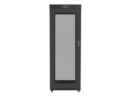 Szafa instalacyjna rack stojąca 19 42U 800x1000 czarna, drzwi perforowane LCD (Flat pack)