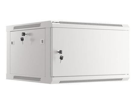 Szafa instalacyjna Rack wisząca 19" 6U 600x600 szara drzwi metalowe Lanberg (flat pack)