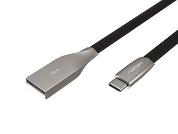 NATEC Kabel USB-C/A 2.0 1m prati 1m czarny metal