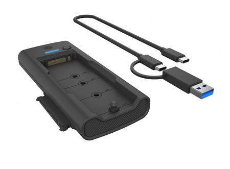Stacja dokująca IB-180MS-C31 SSD Docking 1x 2,5"/3,5" & 1x M.2 PCIe NVMena USB 3.2 Gen 2 10 Gbit/s 