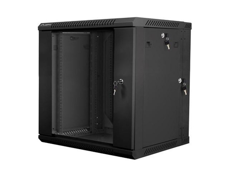 Szafa instalacyjna wisząca dwusekcyjna 19'' 12U 600X600mm czarna 