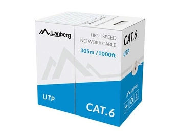 LANBERG KABEL LAN UTP 1GB/S 305M DRUT CCA SZARY