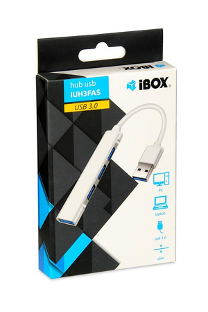 IBOX IUH3FAS Hub USB3.0 + USB 2.0 Silver