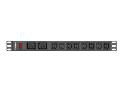 LANBERG power distribution unit PDU 19 1U 16A 2x C19 8x IEC C13 sockets 2m black C20