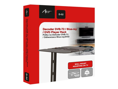 ART WALL SHELF for DVB-T2 DECODER Blue-ray / DVD player max 3 kg D-52 - dual assembly