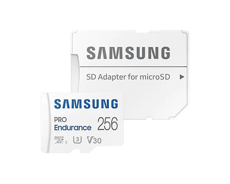 SAMSUNG PRO Endurance microSD 256GB UHS-I U3 Class10 R100/W30 up to 140160 hours incl. SD Adapter 2022 (P)