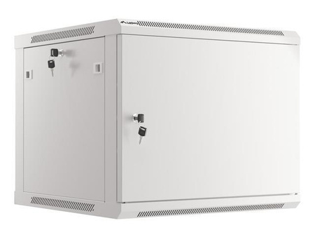 Szafa instalacyjna Rack wisząca 19" 9U 600x600 szara drzwi metalowe Lanberg (flat pack)