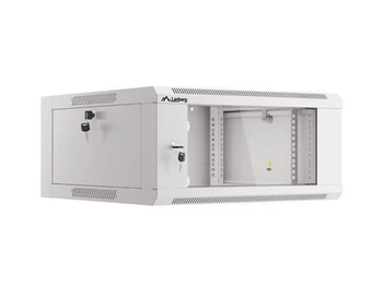 Szafa instalacyjna Lanberg rack wisząca 19" 4U 600 drzwi szklane szara (złożona) - USZ OPAK