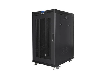 Szafa instalacyjna Rack stojąca 19" 22U 800x1000 czarna drzwi Perforowane LCD Lanberg (flat pack) V2