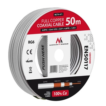 Kabel koncentryczny RG6 50m MCTV-471