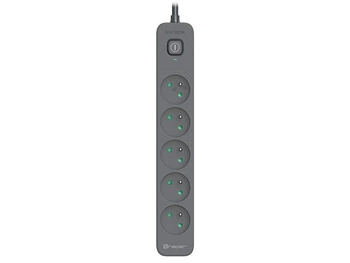 TRACER Listwa zasilająca antyprzepięciowa Power Line+ 5m Graphite 5 gniazd
