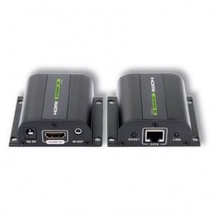 Extender HDMI po skrętce Cat.5e/6/6a/7 do 60m, z odbiornikiem  IR, czarny