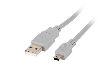 Kabel USB 2.0 Lanberg mini AM-BM5P(CANON) 1,8m szary