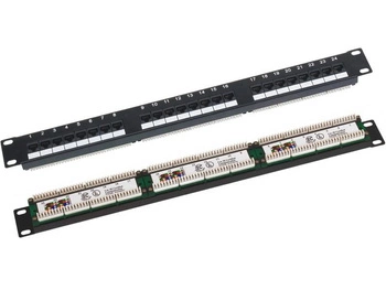 Patchpanel UTP kat.6 19 cali 1U 24xRJ45 LSA