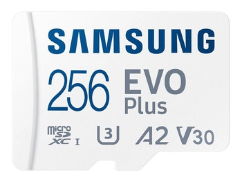 SAMSUNG EVO PLUS microSD 256GB 2024 incl. SD Adapter memory card UHS-I U3 Full HD and 4K UHD 160 MB/s read