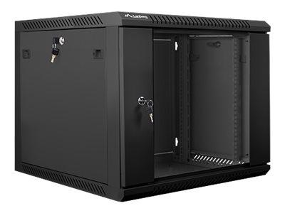 LANBERG WF01-6609-10B Lanberg szafa wisząca rack 19 9U 600x600mm czarna (drzwi szklane)